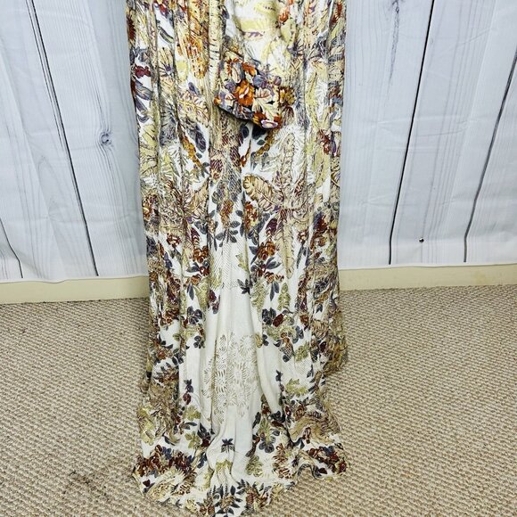 Soft Surroundings Mekness Metallic Floral Maxi Shirt Dress Duster Size S Boho - Picture 10 of 15